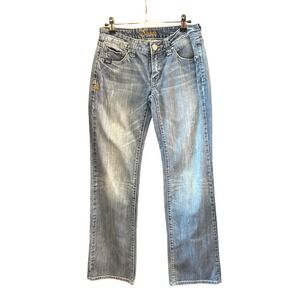 Vintage Y2K Adiktd Bootcut Jeans Cross Studded Embellished McBling Western Cyber